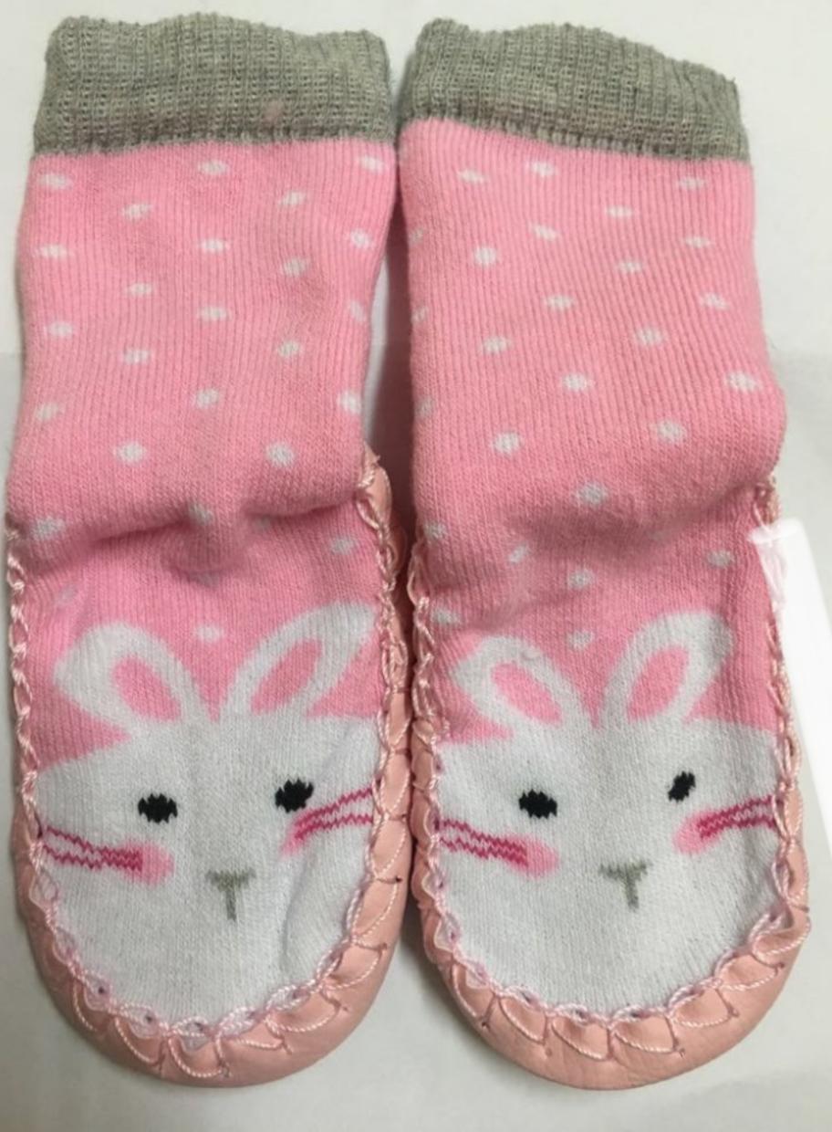 Pembe Tavşanlı Kaydırmaz Çorap