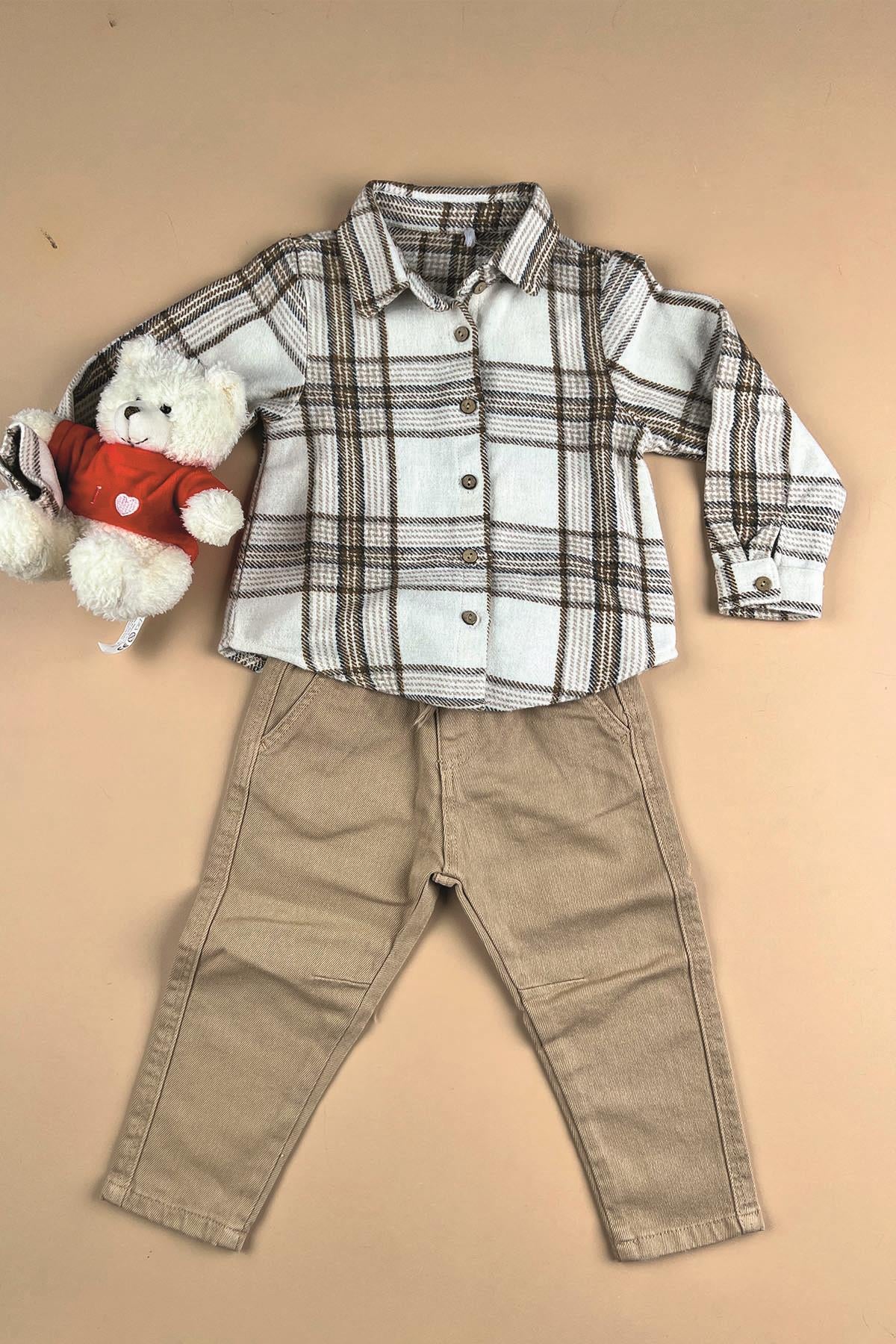 Vizon Kareli Oduncu Gömlek