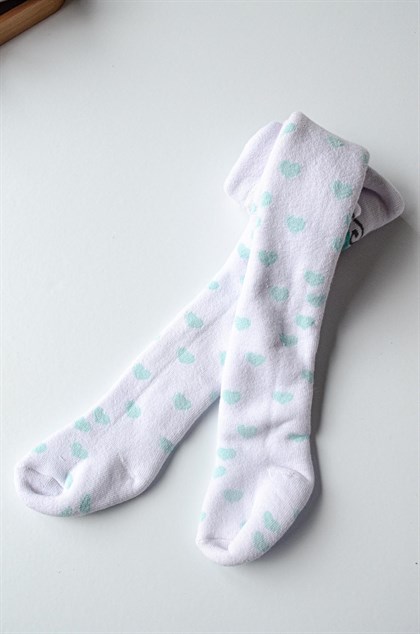 Bebek Havlu Kalpli Kuşlu beyaz külotlu Çorap