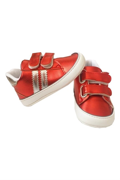 Bebek Parlak Kırmızı Bantlı Ayakkabı