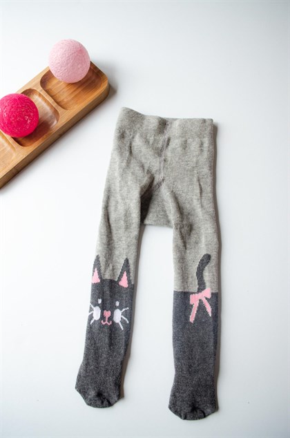 Kız Bebek Kedili külotlu Çorap