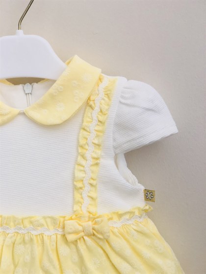 Kız Bebek Sarı Bebe Yakalı Elbise