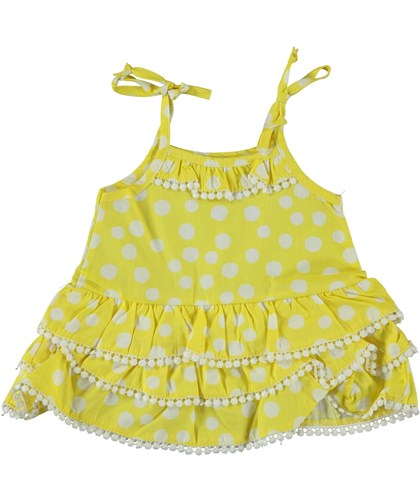 Kız Bebek Sarı Puantiyeli Elbise