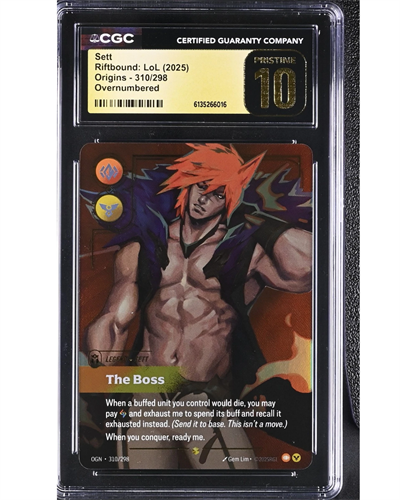 RIFTBOUND GRADED / Sett The Boss 310/298 Origins ON PRISTINE 10 CGC ENGLISH