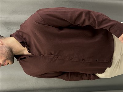 İtalyan Kesim Yarım Oversize Keten Gömlek 