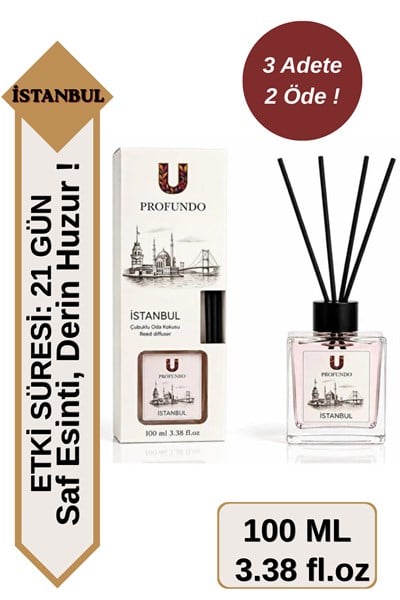 İstanbul Bambu Çubuklu Oda Kokusu 100 ml | İstanbul & Bahar Ferahlığı - Temiz Hava Esintisi