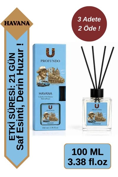 Havana Bambu Çubuklu Oda Kokusu 100 ml | Havana & Bahar Ferahlığı - Temiz Hava Esintisi