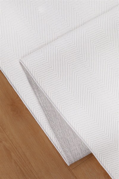 Loom Yeni Nesil Beyaz Sisal Yumuşak Dokuma Mutfak Koridor Kilim Kaymaz Pamuk Taban Halı 7101A