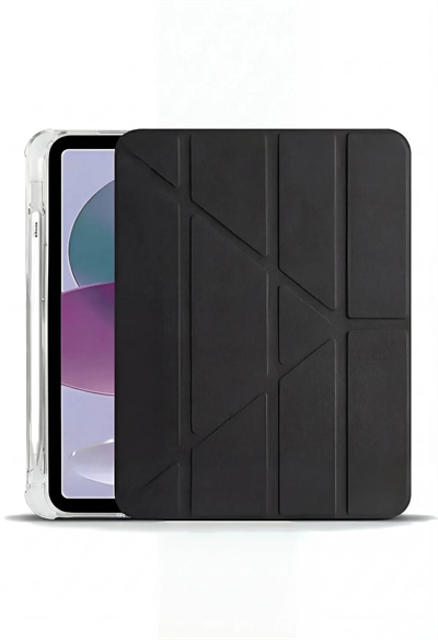iPad 10. Nesil Katlanır Kalem Bölmeli Kılıf Kapak-Siyah