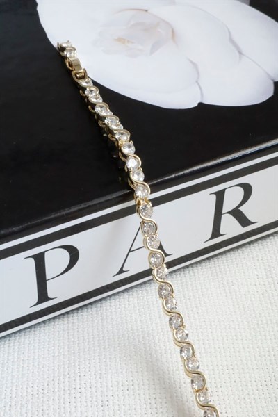 Kadın Bileklik Kararmaz 14k Altın Renk Vip Seri İthal S Model Suyolu Bileklik