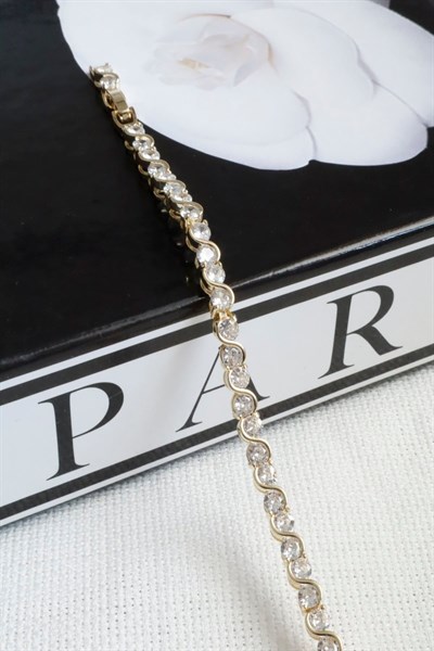 Kadın Bileklik Kararmaz 14k Altın Renk Vip Seri İthal S Model Suyolu Bileklik