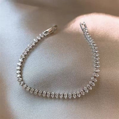 Kadın Bileklik Mekik Taş Su Yolu 16+2 cm Bileklik