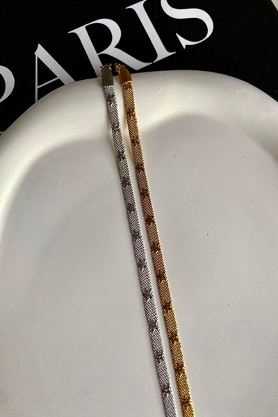 Kadın Çelik Bileklik İtalyan Zincir Yıldız Baskı Bileklik