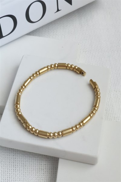 Kadın Çelik Bileklik Silindir Topçuk Model Kelepçe Bileklik