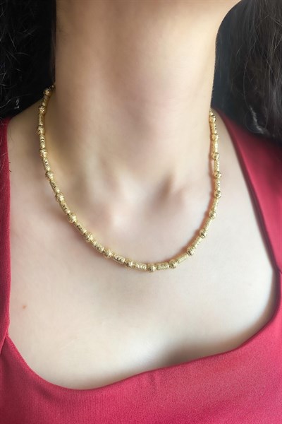 Kadın Kolye Kararmaz 14k Altın Renk Vip Seri İthal Vintage İşçilikli Kolye