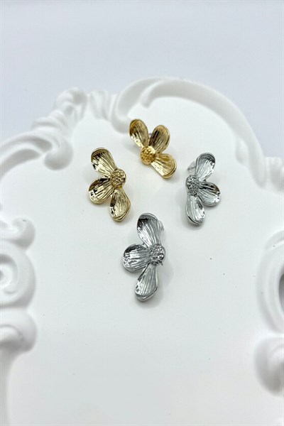 Kadın Küpe 3 cm Yarım Çiçek Model Küpe