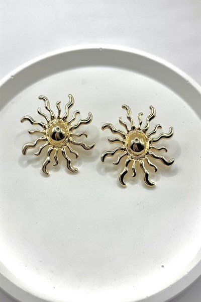 Kadın Küpe 5 cm Metal The Sun Küpe