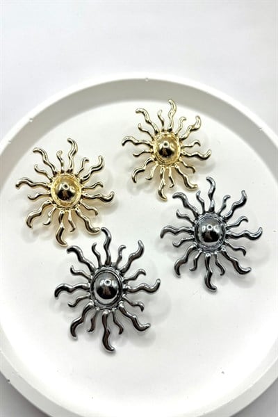 Kadın Küpe 5 cm Metal The Sun Küpe