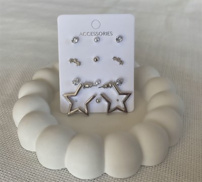 Kadın Küpe İthal Özel Seri 12’li Yıldız Set Küpe 