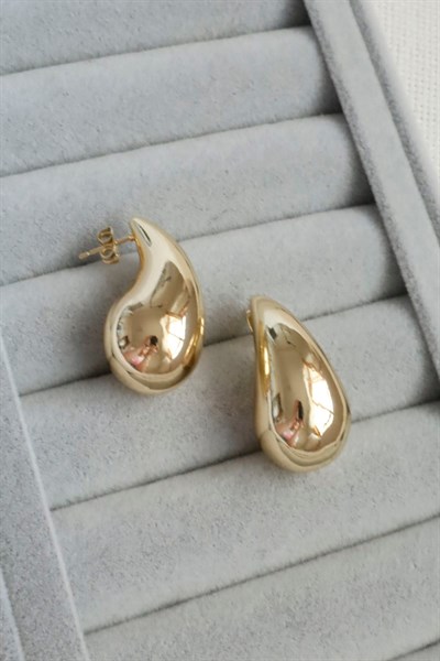 Kadın Küpe Kararmaz 14k Renk Vip Seri Marka Model 3cm Küpe