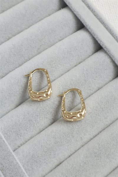 Kadın Küpe Kararmaz 14k Renk Vip Seri Krater U Model 2cm Halka Küpe