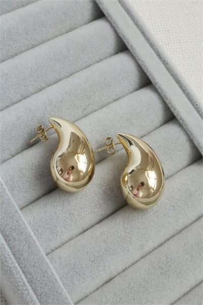 Kadın Küpe Kararmaz 14k Renk Vip Seri Marka Model 3cm Küpe
