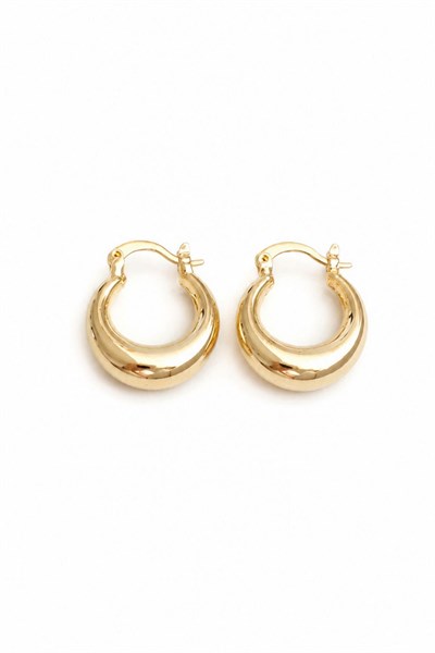 Kadın Küpe Kararmaz 14k Renk Vip Seri Yarım Bagel Model 2cm Küpe