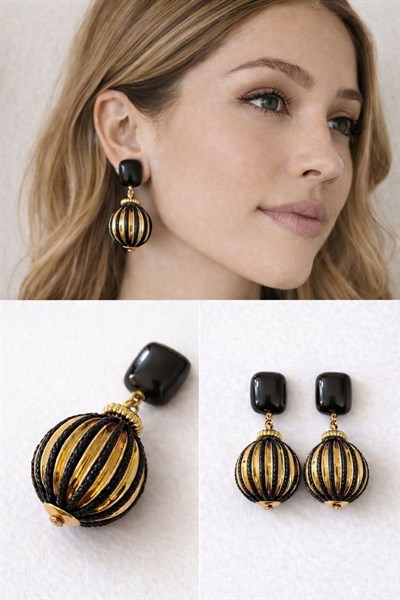 Kadın Küpe Premium Seri Gold Detay Vintage Model Küpe