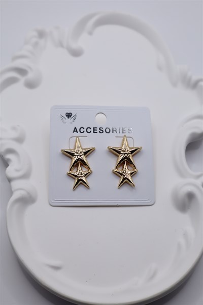 Kadın Küpe Yıldız Sallantı 3cm Küpe