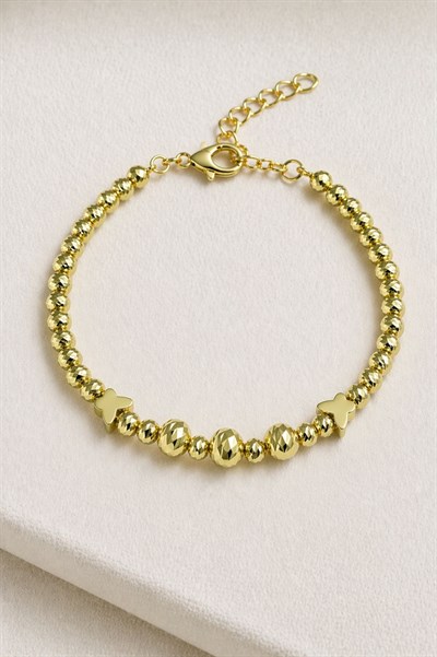 Kadın Trend 14K Gold Dorika Işıltısı Kelebek Detay Bileklik