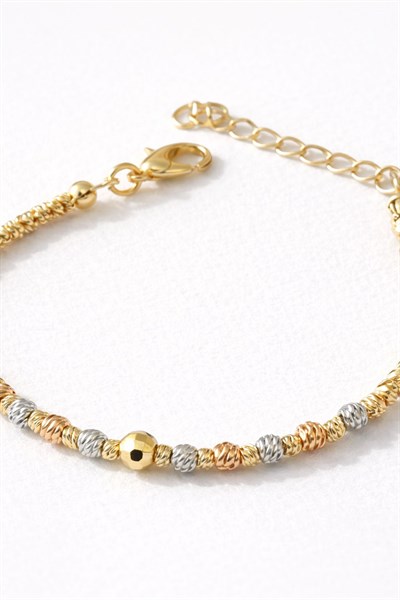 Kadın14k Altın Renk Moda Dorika Işıltısı Renk Detay Bileklik