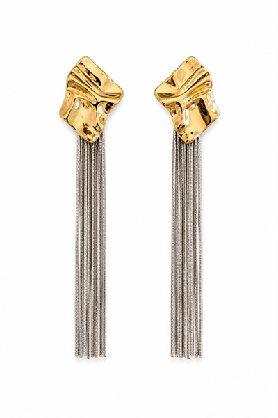 Soyut Metalik Tassel Küpe