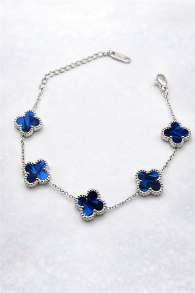 Yonca Night Blue Fosfor Çelik Bileklik