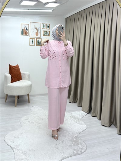 Mio Taşlı Takım Pembe