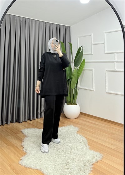 LİO YANDAN ÇITLI TAKIM SİYAH ÖN SİPARİŞ
