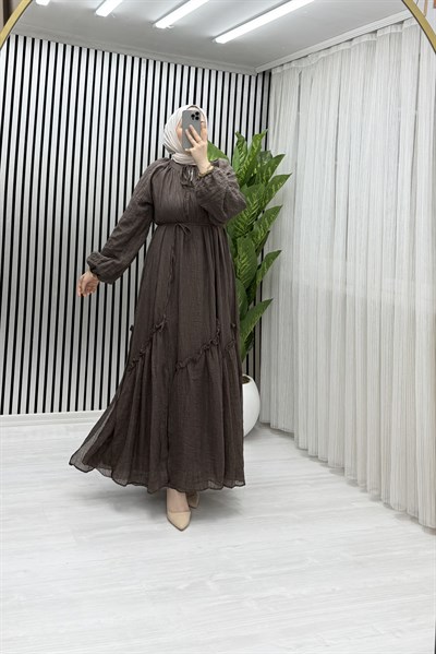 DORA ELBİSE KAHVERENGİ