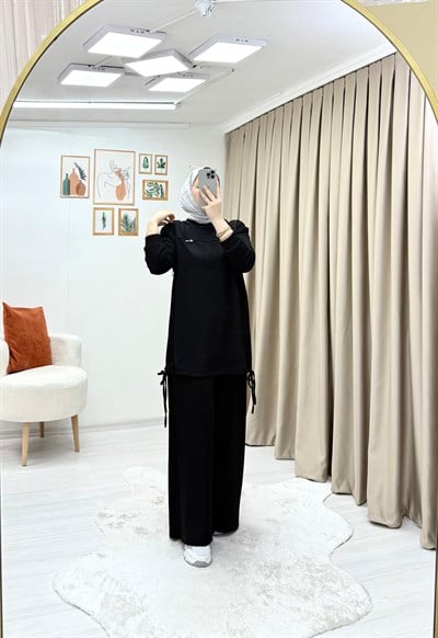 Bronşlu takım siyah 