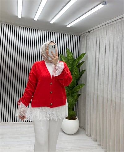 Eful Hırka Kırmızı