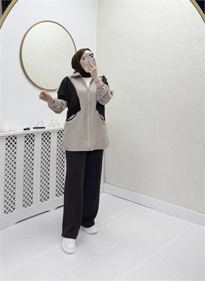 Ayşim Takım Bej Kahve
