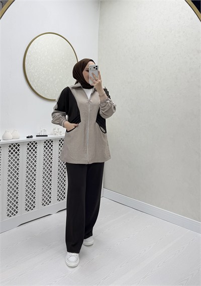Ayşim Takım Bej Kahve