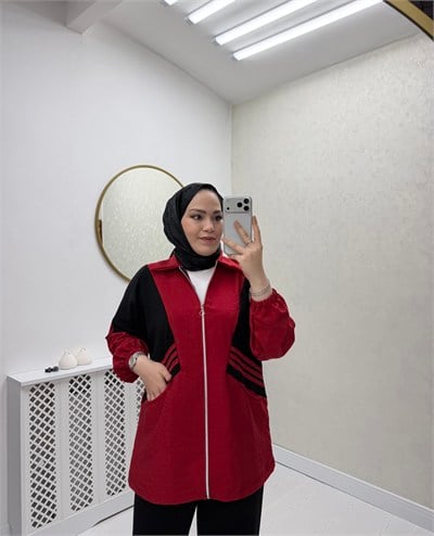 Ayşim Takım Kırmızı Siyah