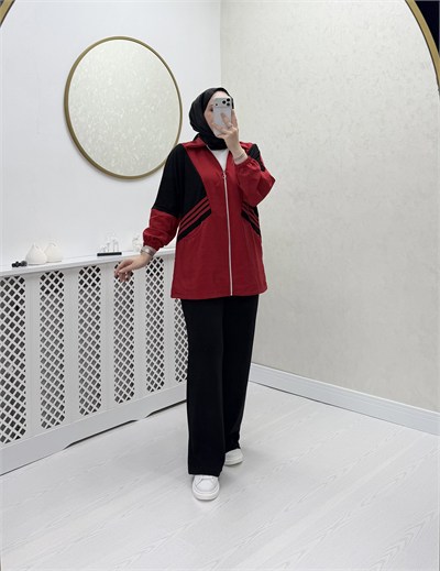 Ayşim Takım Kırmızı Siyah