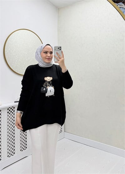 Qub Ayıcık kazak  Siyah