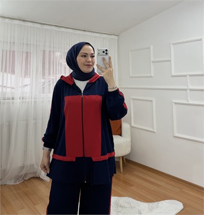 Rose Takım Lacivert Kırmızı