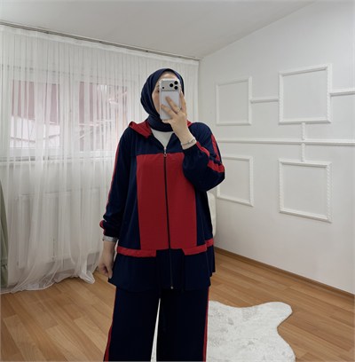 Rose Takım Lacivert Kırmızı