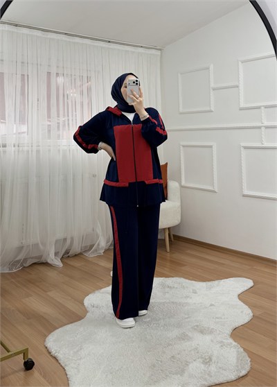 Rose Takım Lacivert Kırmızı