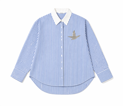 Orj Marka Logolu Çizgili Gömlek