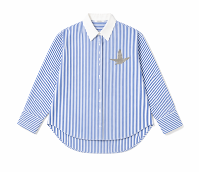 Orj Marka Logolu Çizgili Gömlek