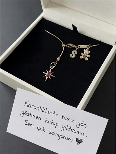 Kutup yıldızı kuzey yıldızı asansör kolye 