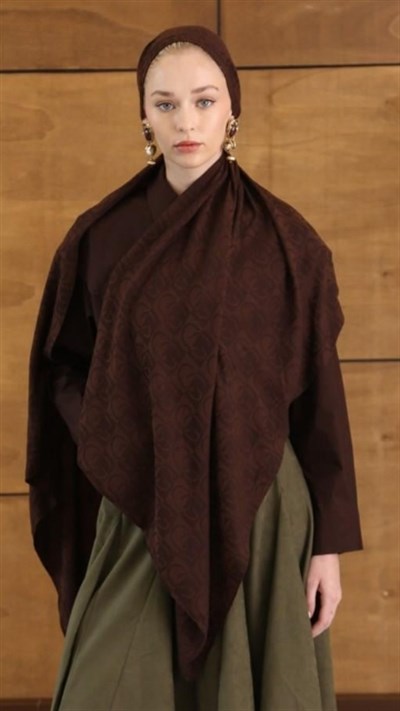 GL Desen Pamuk Şal ACI KAHVE